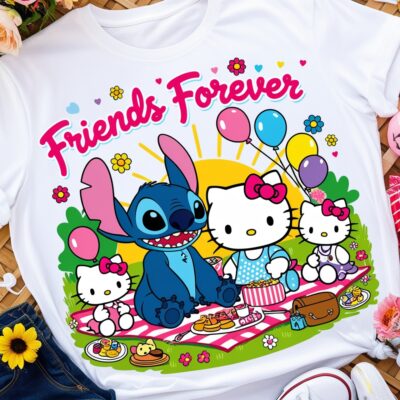 Stitch and Hello Kitty and friends